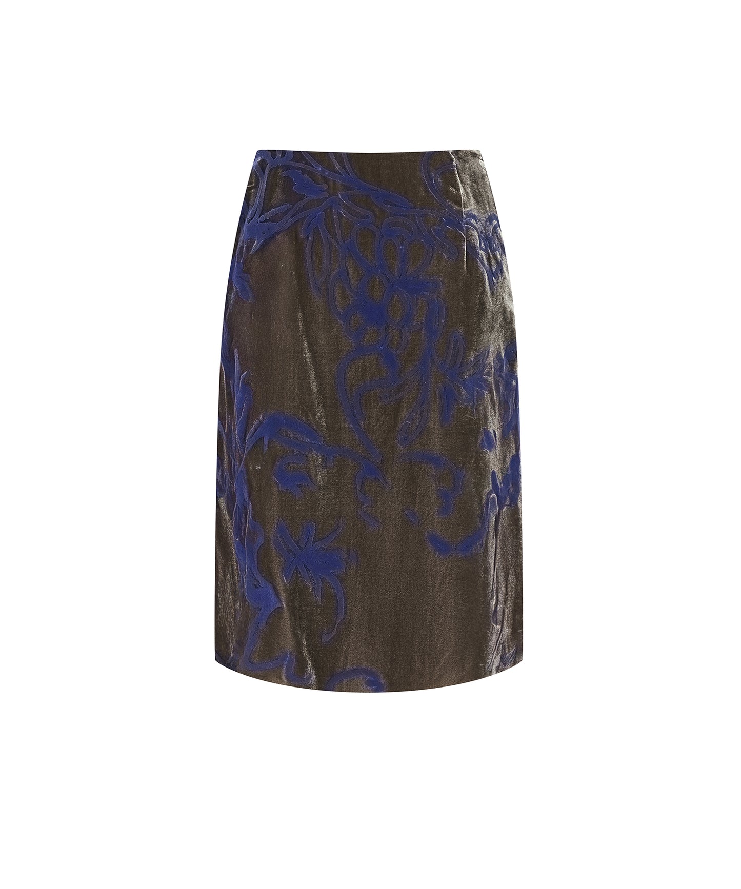 Velour Flocked Floral Skirt