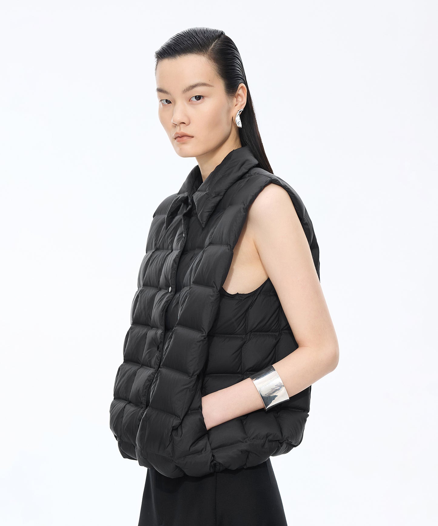 Square Quilted Down Vest