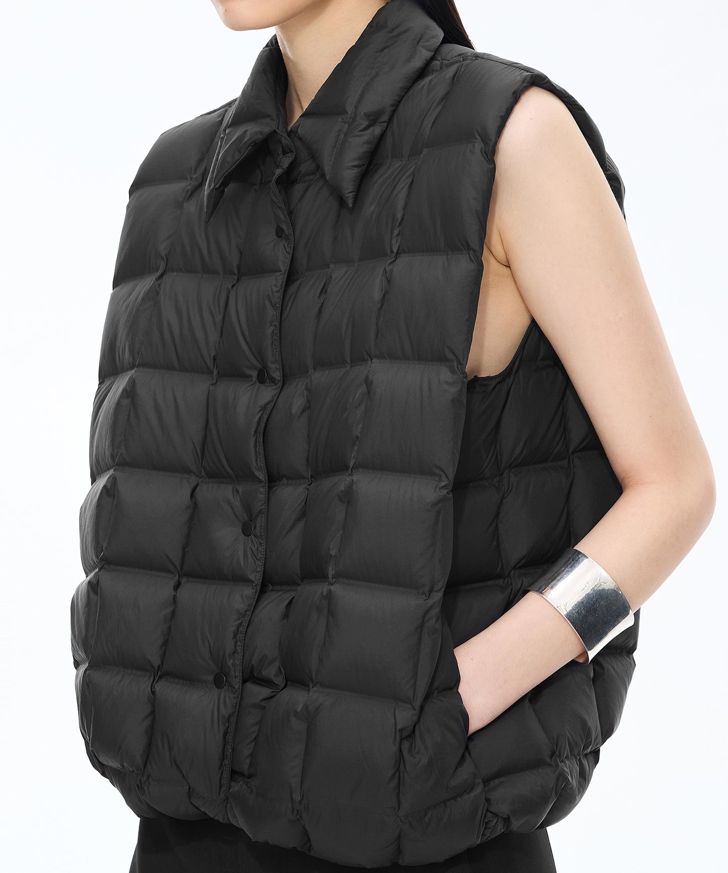 Square Quilted Down Vest