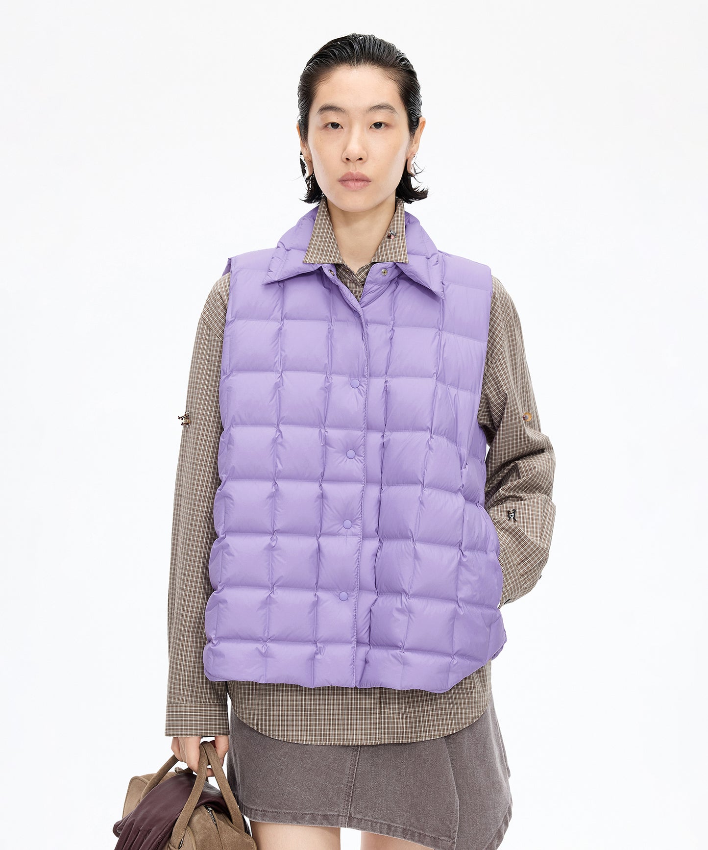 Square Quilted Down Vest