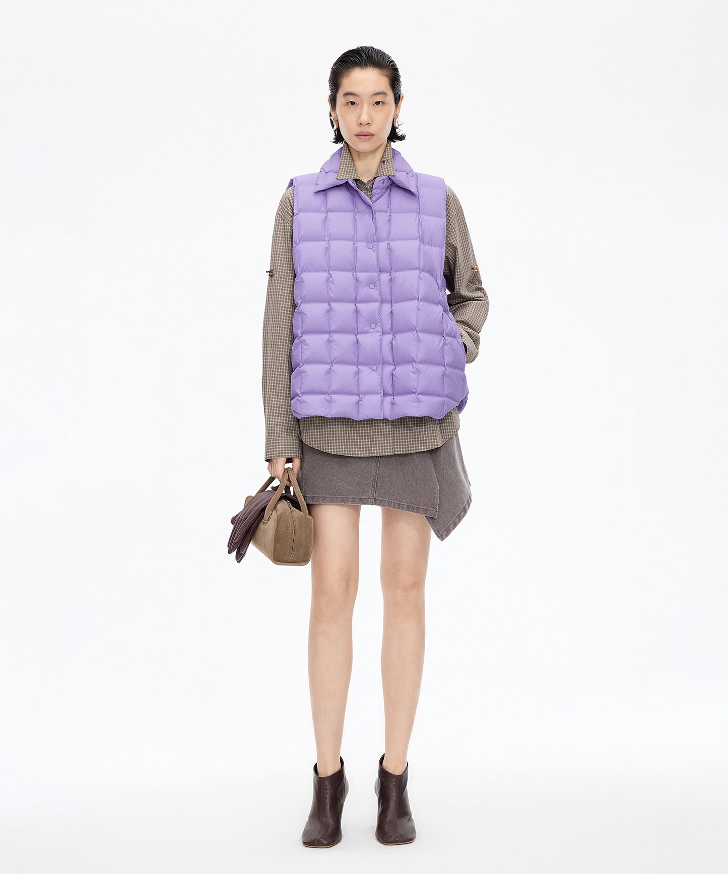 Square Quilted Down Vest