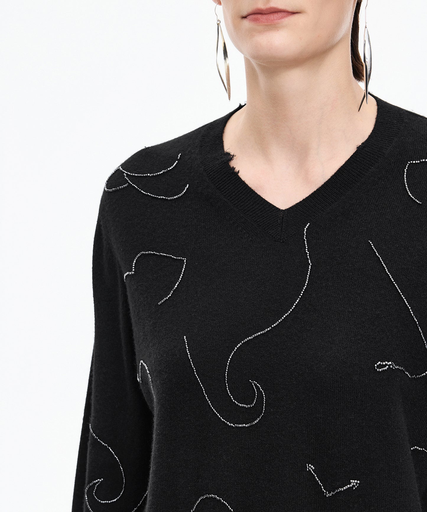 Embroidered Sequin Sweater