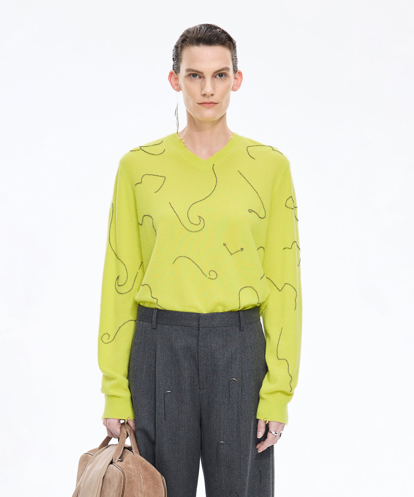 Embroidered Sequin Sweater