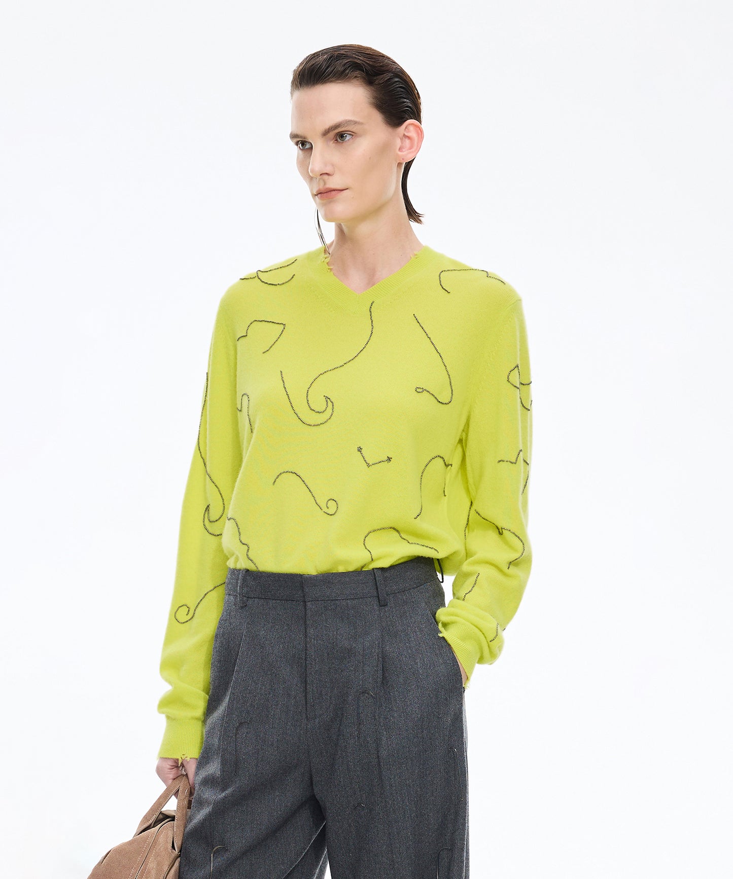 Embroidered Sequin Sweater