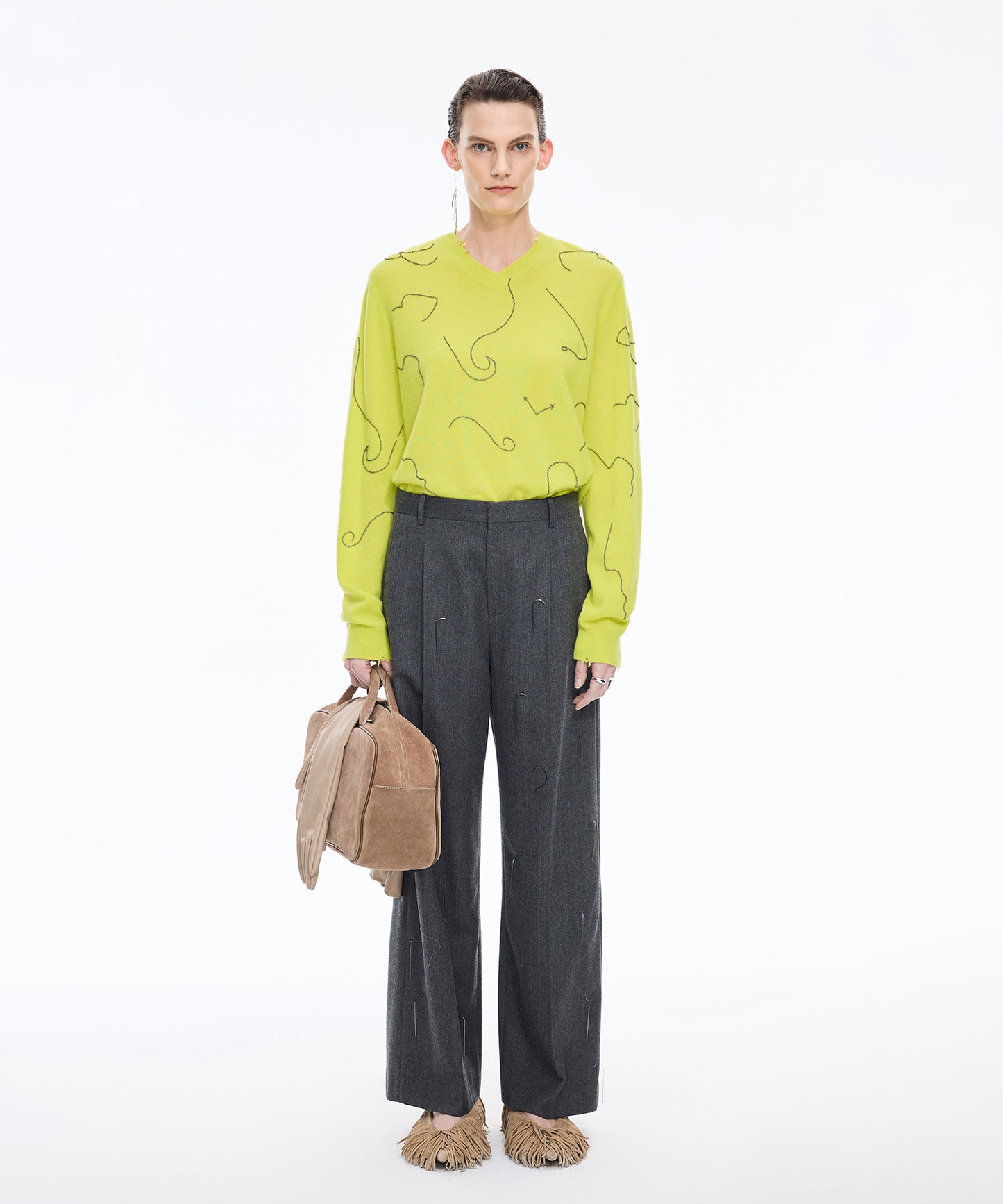 Embroidered Sequin Sweater