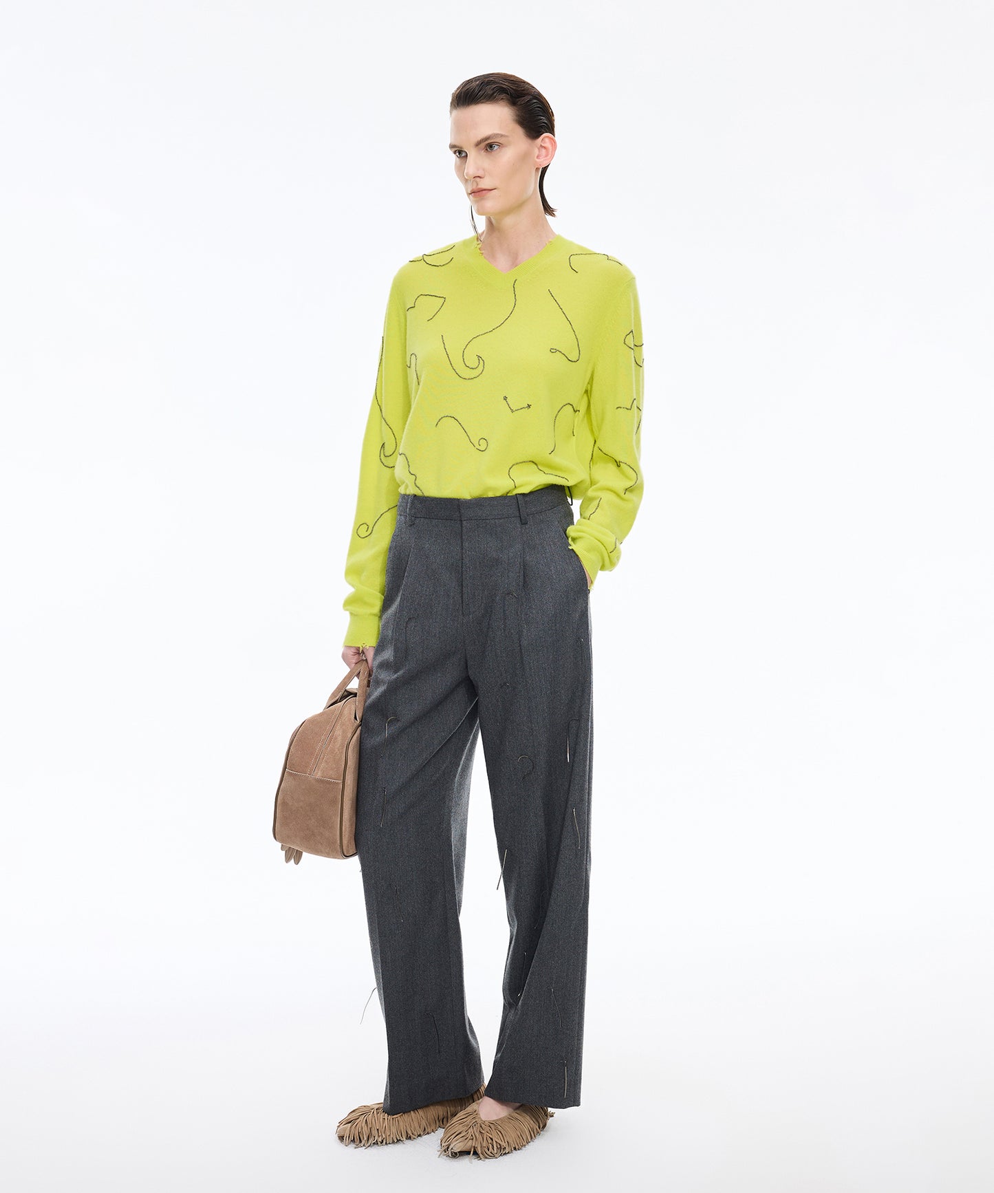 Embroidered Sequin Sweater