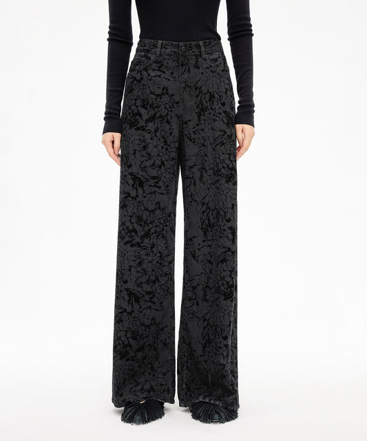 Hydrangea Flock Trace Denim