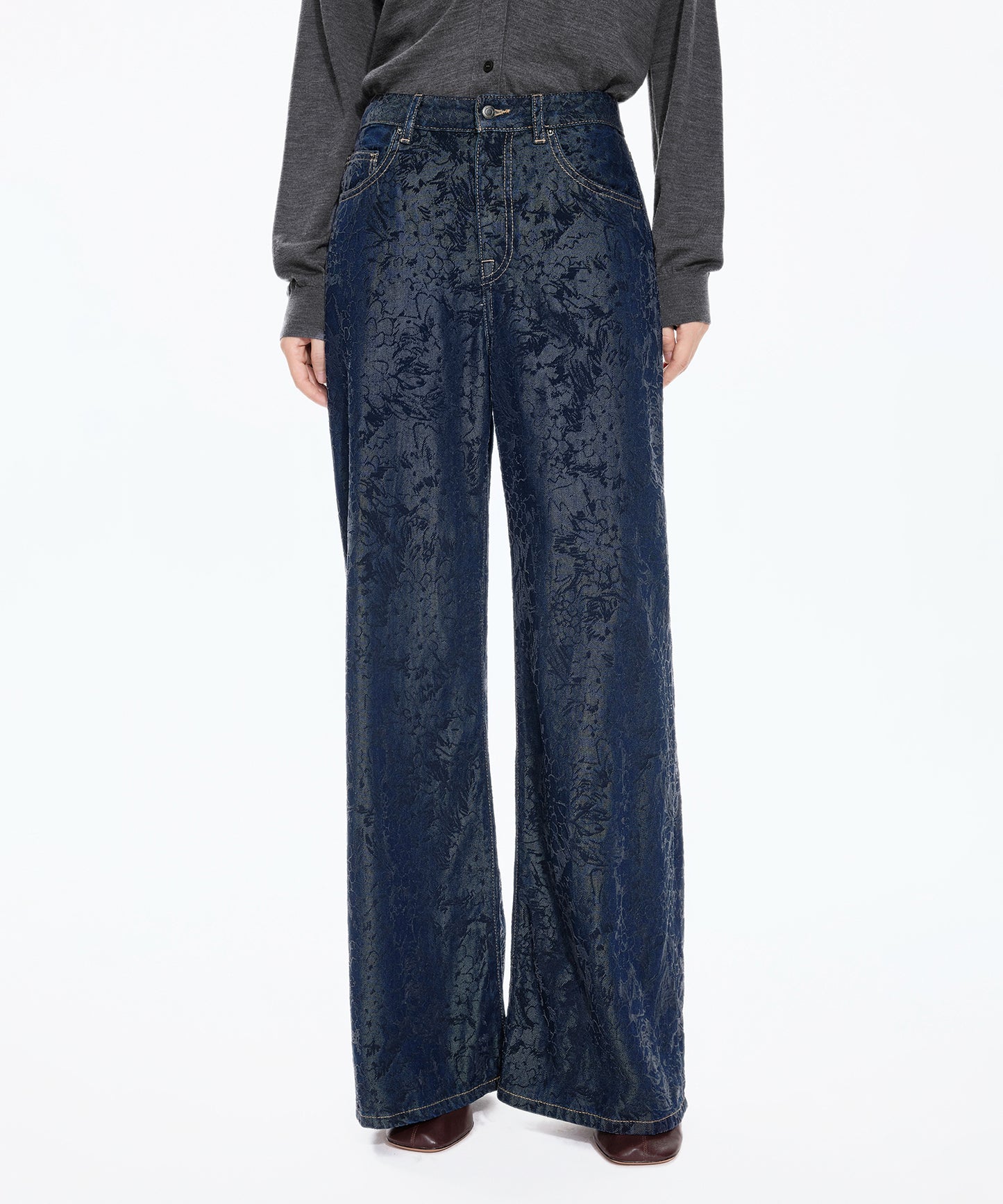 Hydrangea Flock Trace Denim