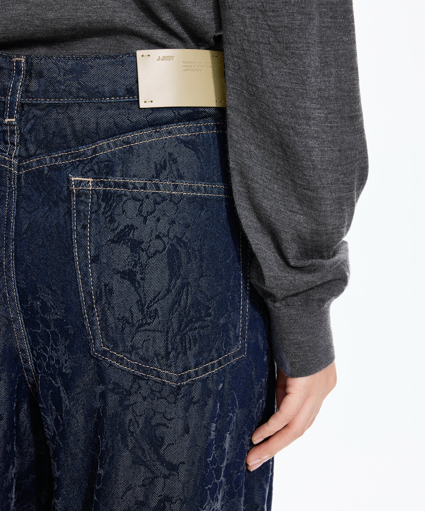 Hydrangea Flock Trace Denim