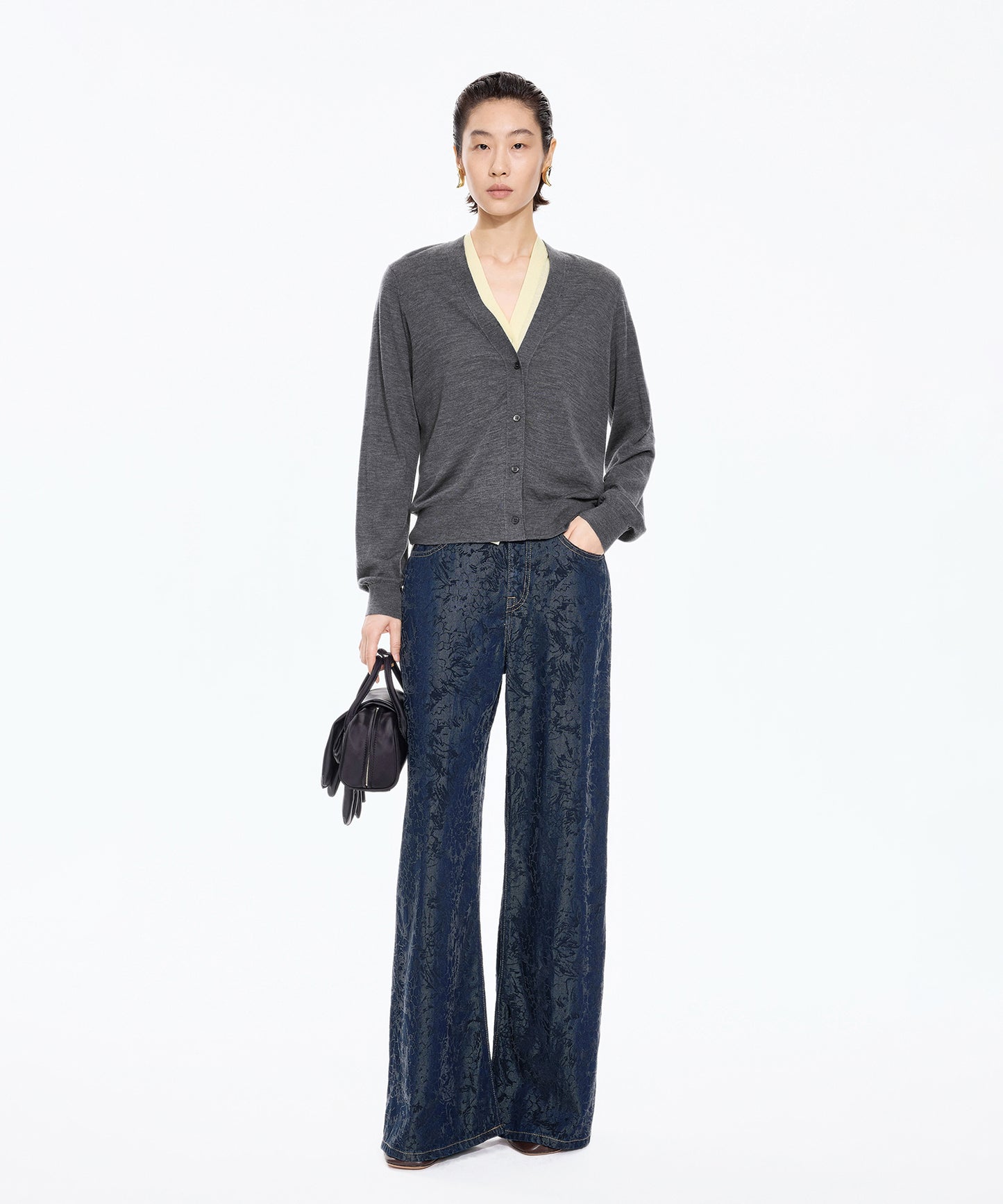 Hydrangea Flock Trace Denim