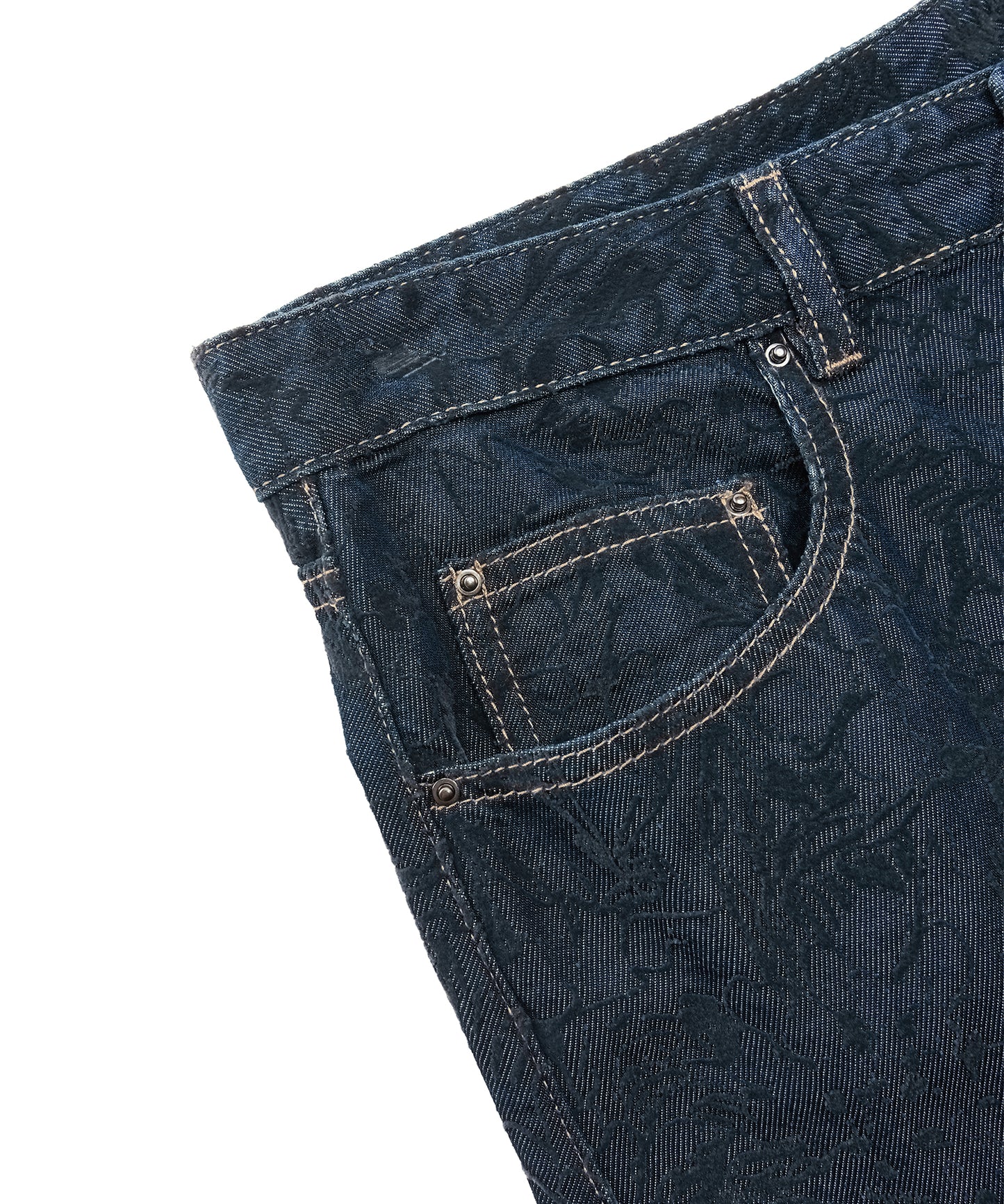 Hydrangea Flock Trace Denim