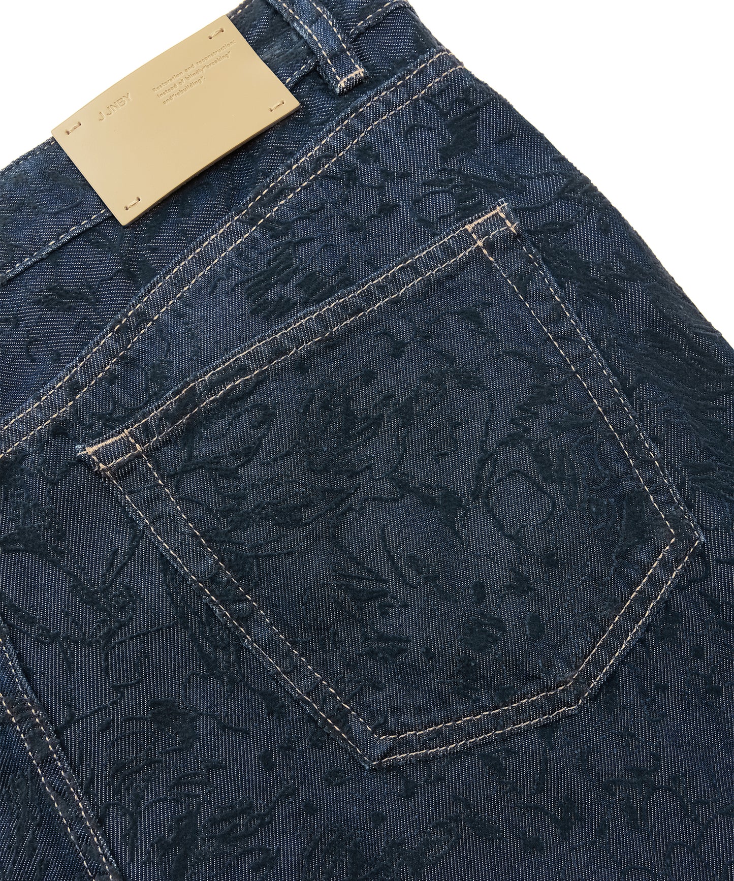 Hydrangea Flock Trace Denim