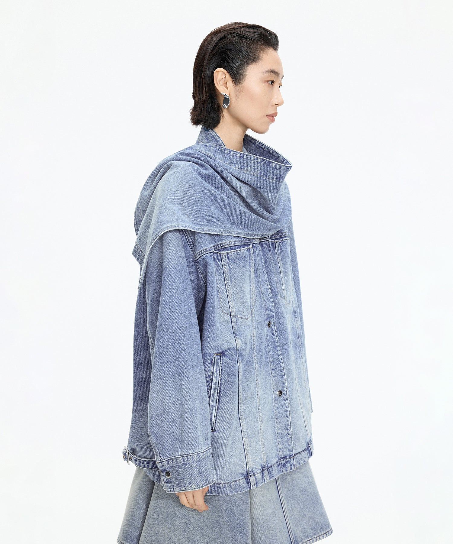 ジャケット・アウター JNBY Scarf-neck Wool-blend Cape JNBY（ジェーエヌビーワイ）の「Scarf Neck Cape Jacket（その他