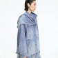Scarf-Neck Denim Jacket