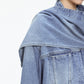 Scarf-Neck Denim Jacket
