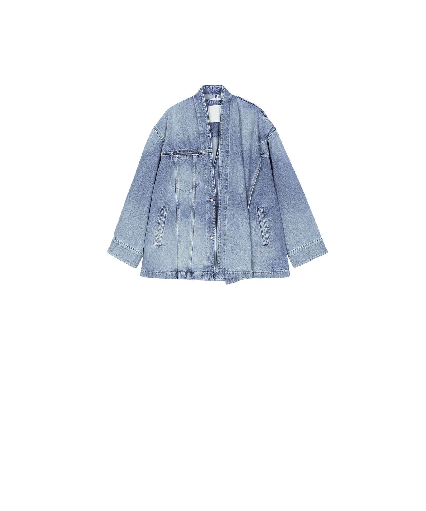 Scarf-Neck Denim Jacket