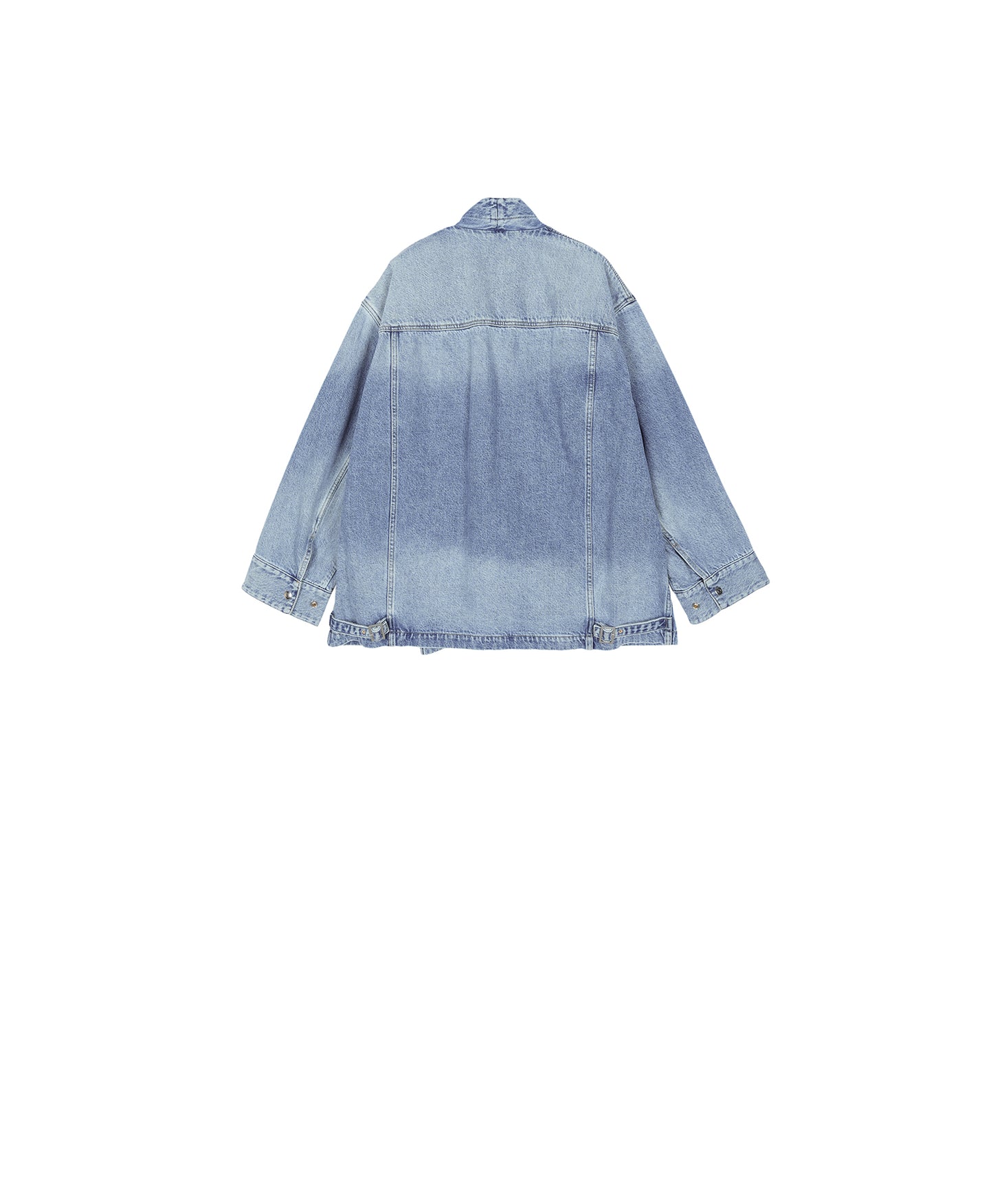 Scarf-Neck Denim Jacket