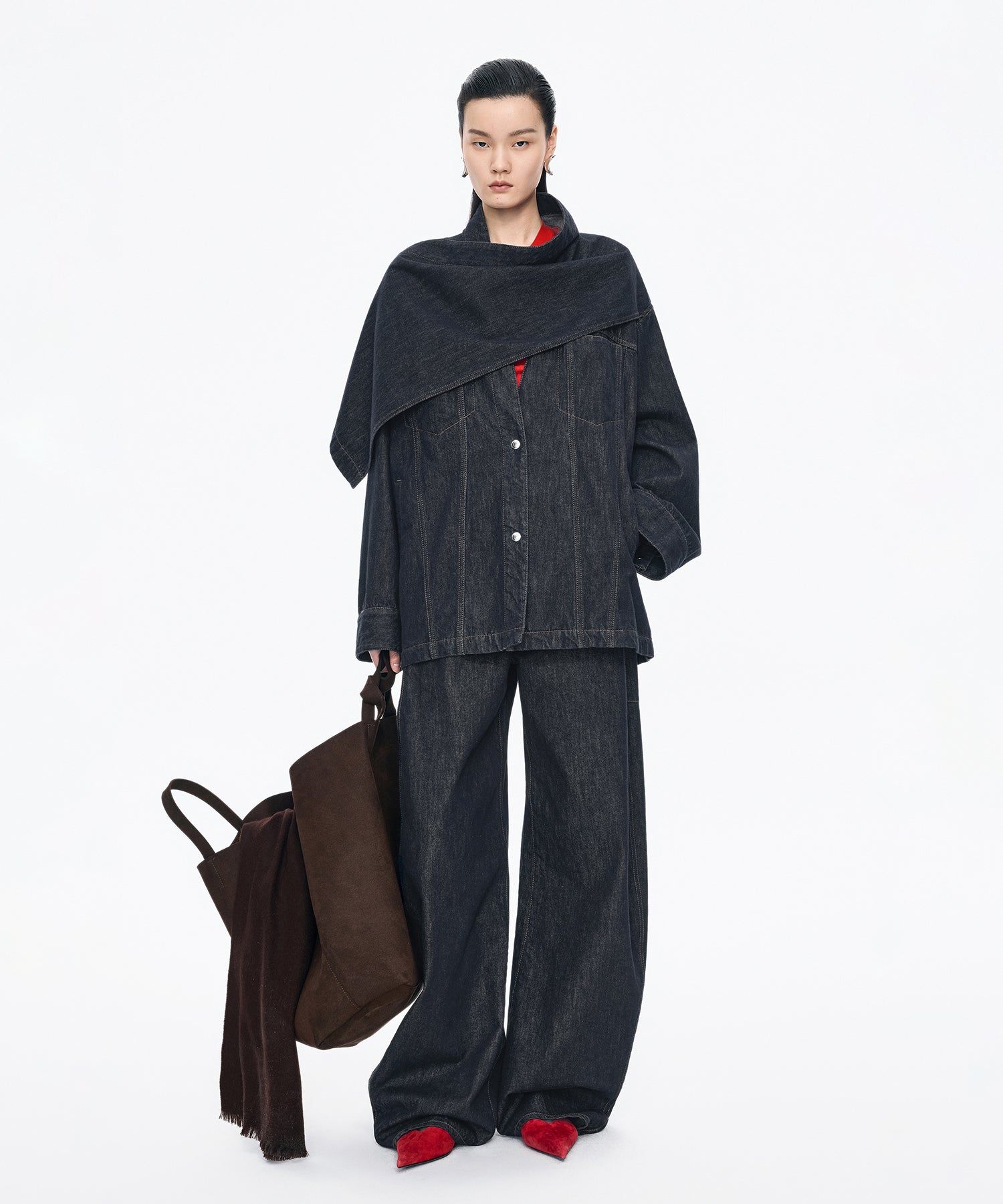 ジャケット・アウター JNBY Scarf-neck Wool-blend Cape JNBY（ジェーエヌビーワイ）の「Scarf Neck Cape Jacket（その他