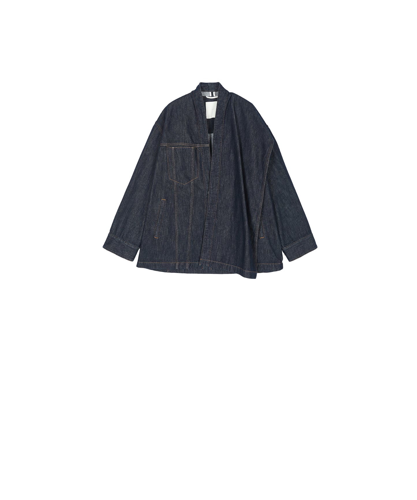 Scarf-Neck Denim Jacket