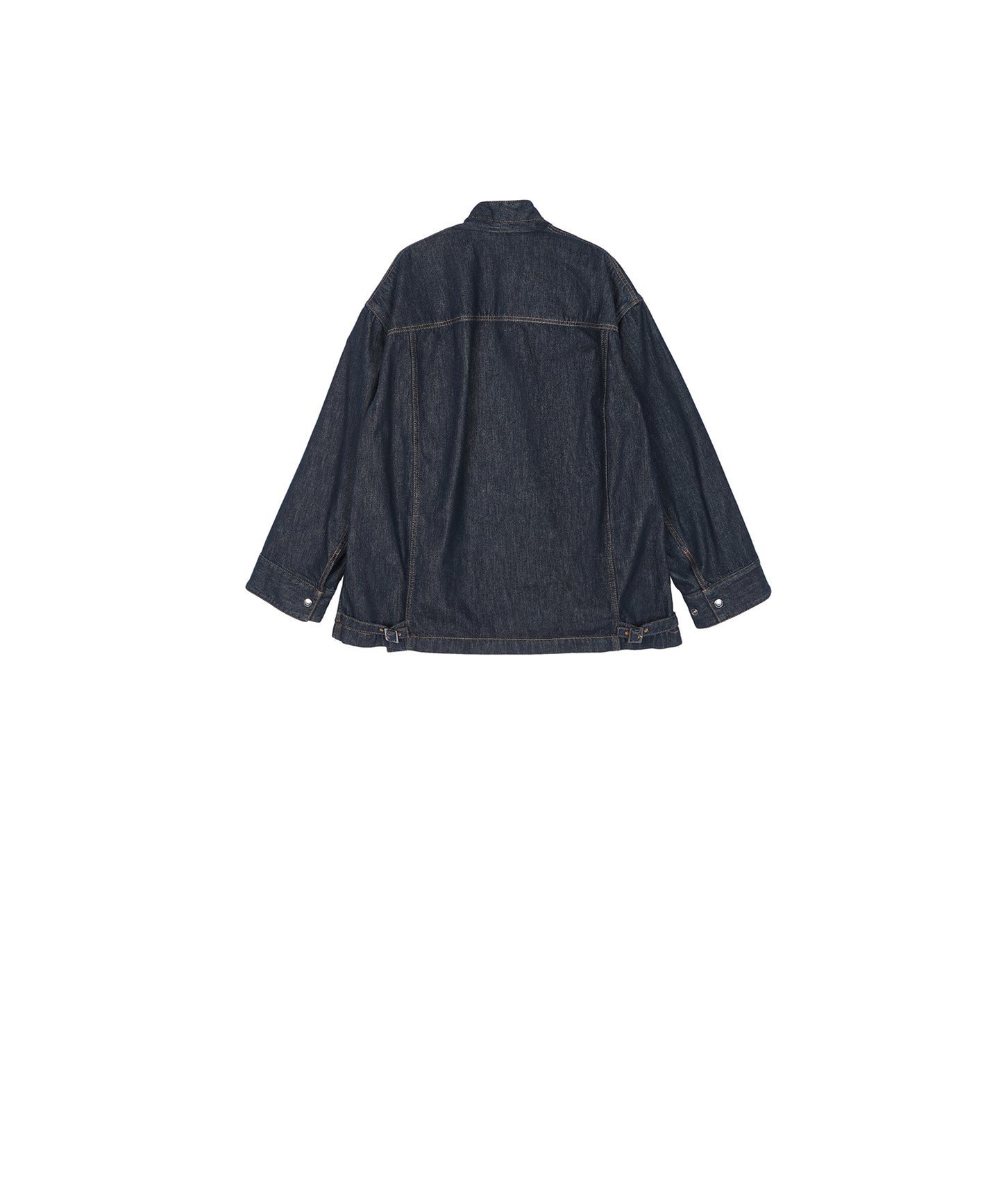 Scarf-Neck Denim Jacket