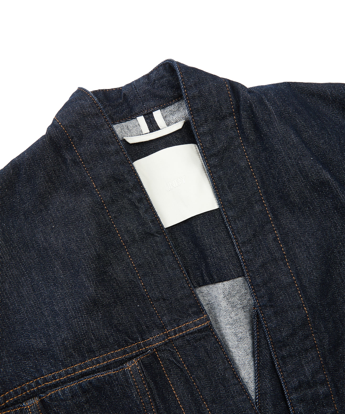 Scarf-Neck Denim Jacket