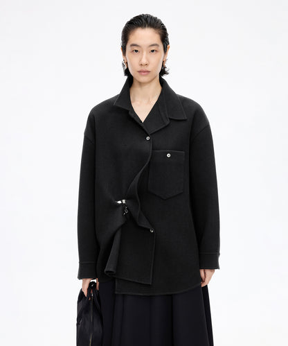 Elegant Drape Shirt Jacket