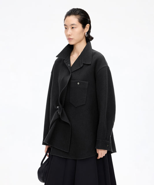 Elegant Drape Shirt Jacket