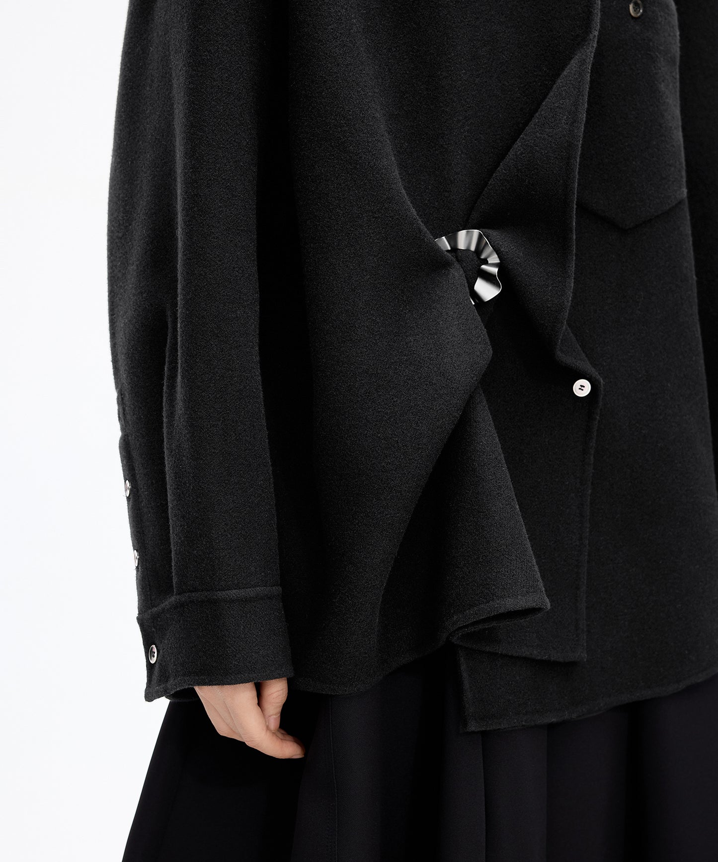 Elegant Drape Shirt Jacket