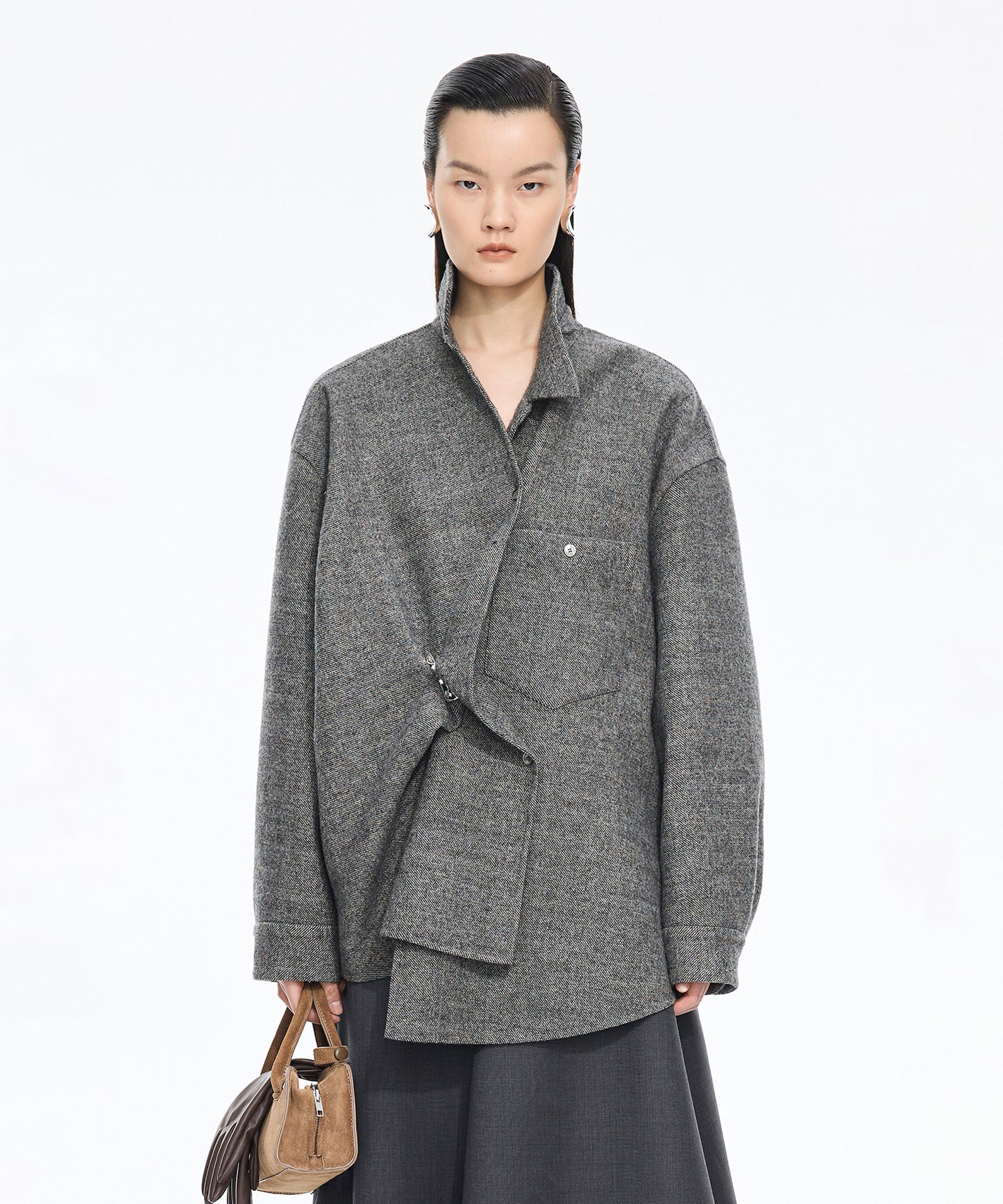 Elegant Drape Shirt Jacket