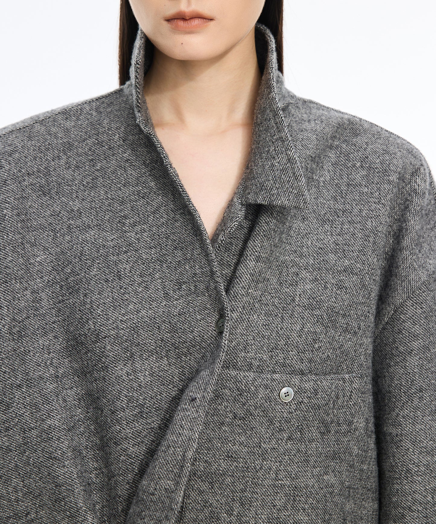 Elegant Drape Shirt Jacket