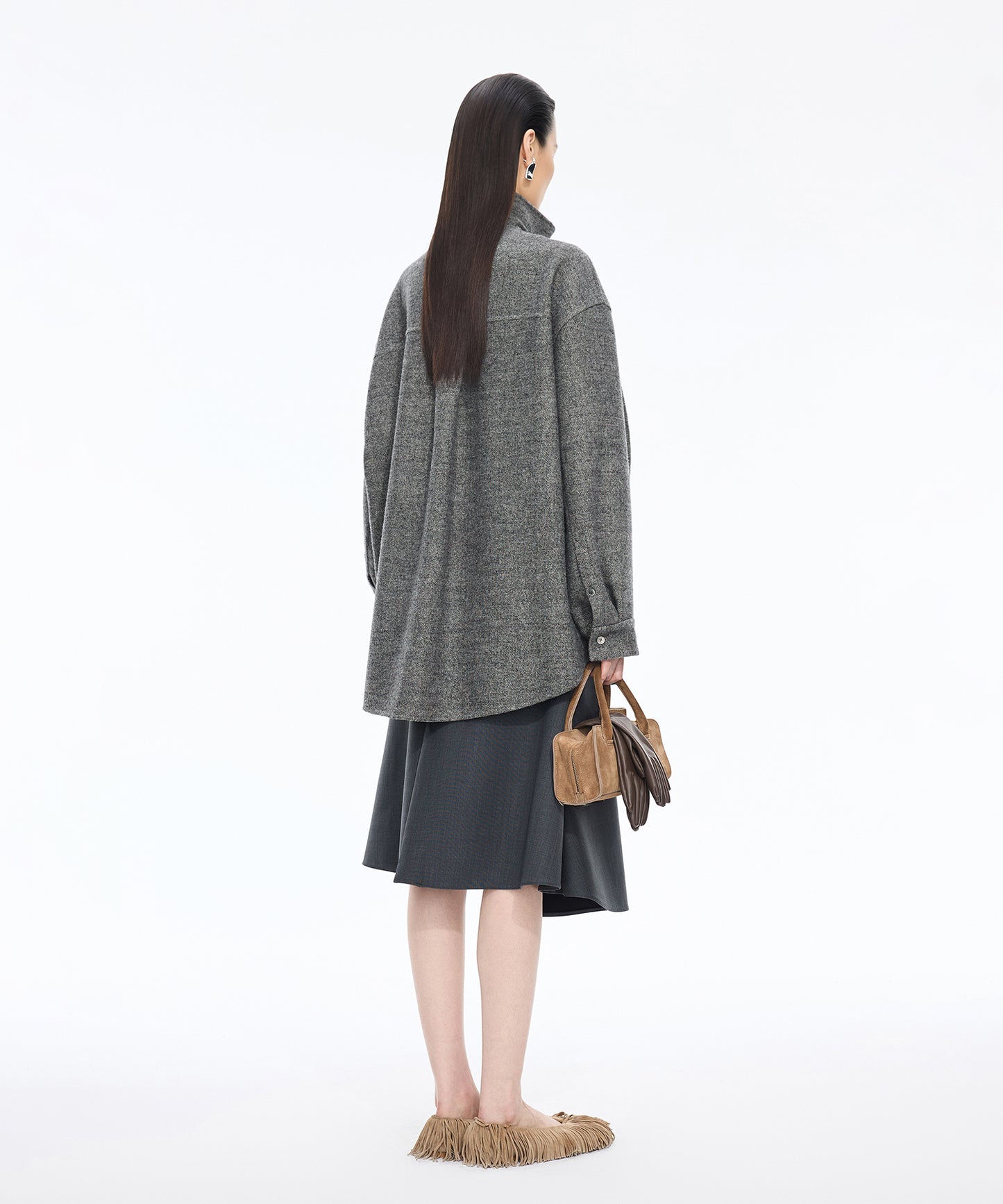 Elegant Drape Shirt Jacket