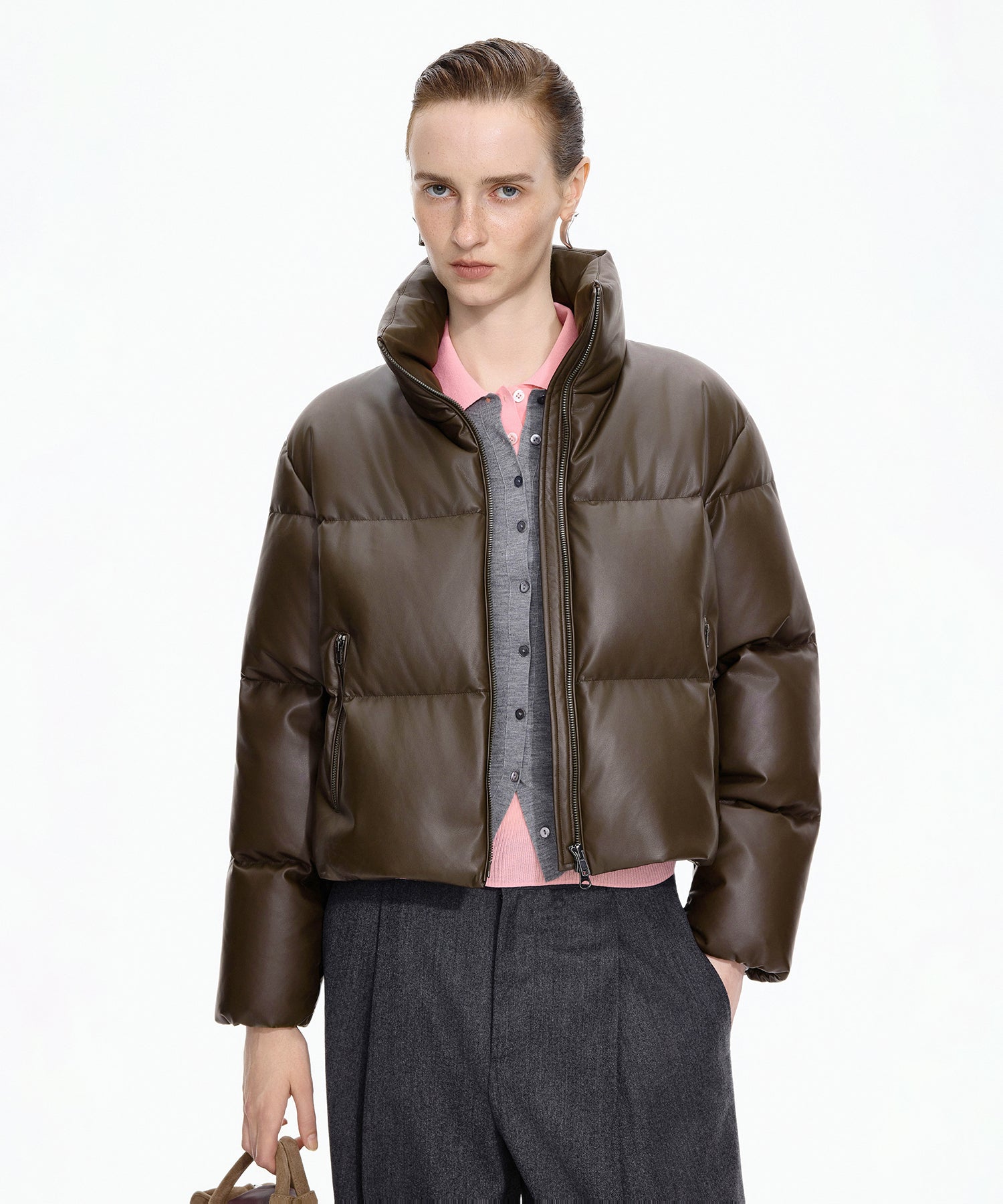 Faux Leather Short Down