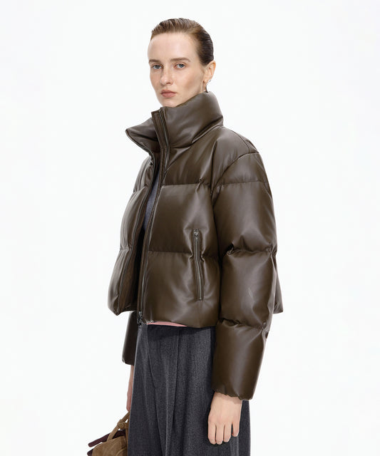 Faux Leather Short Down