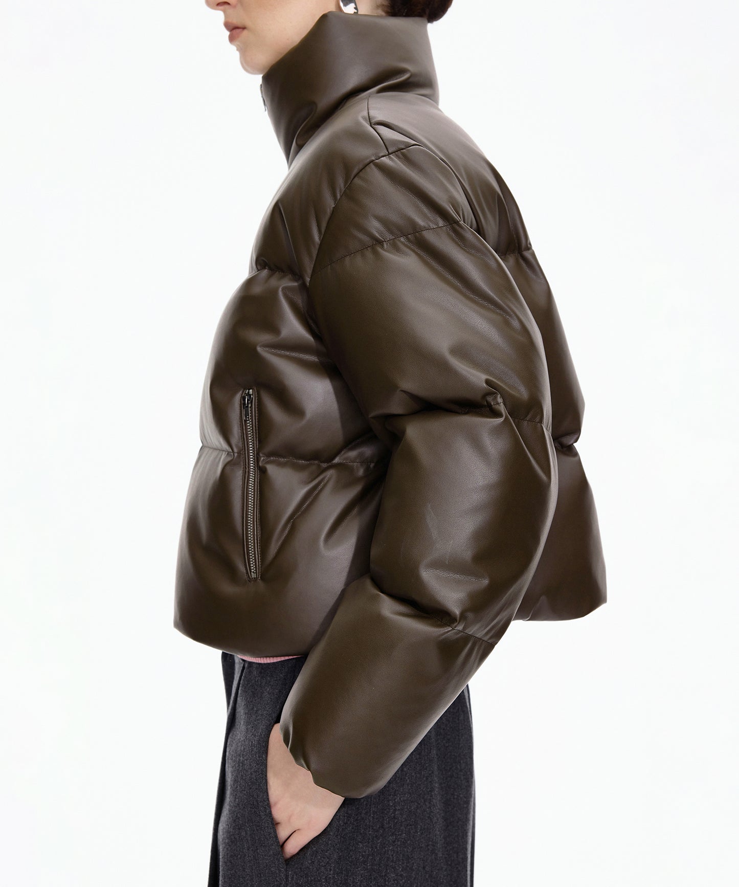 Faux Leather Short Down