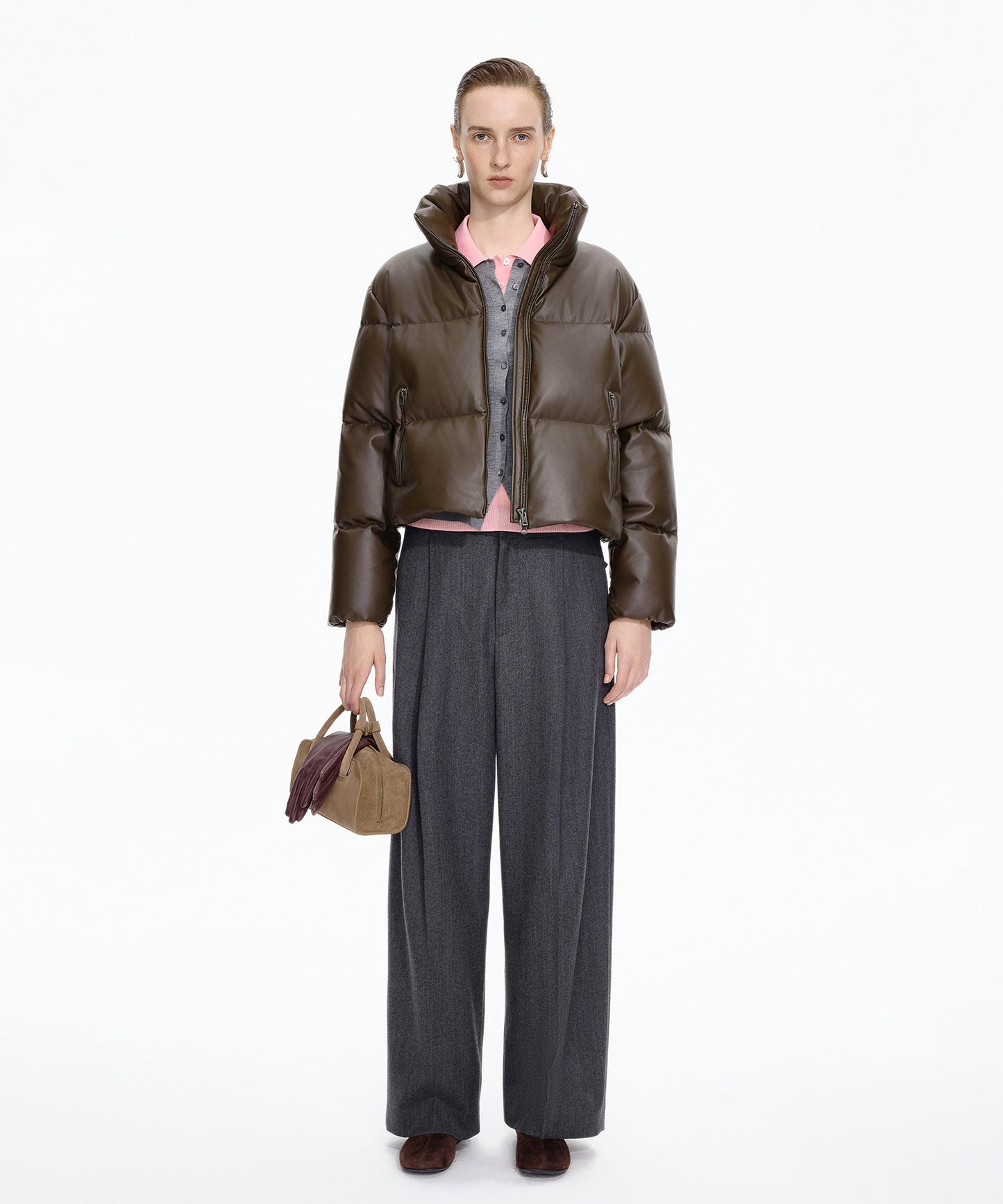 Faux Leather Short Down