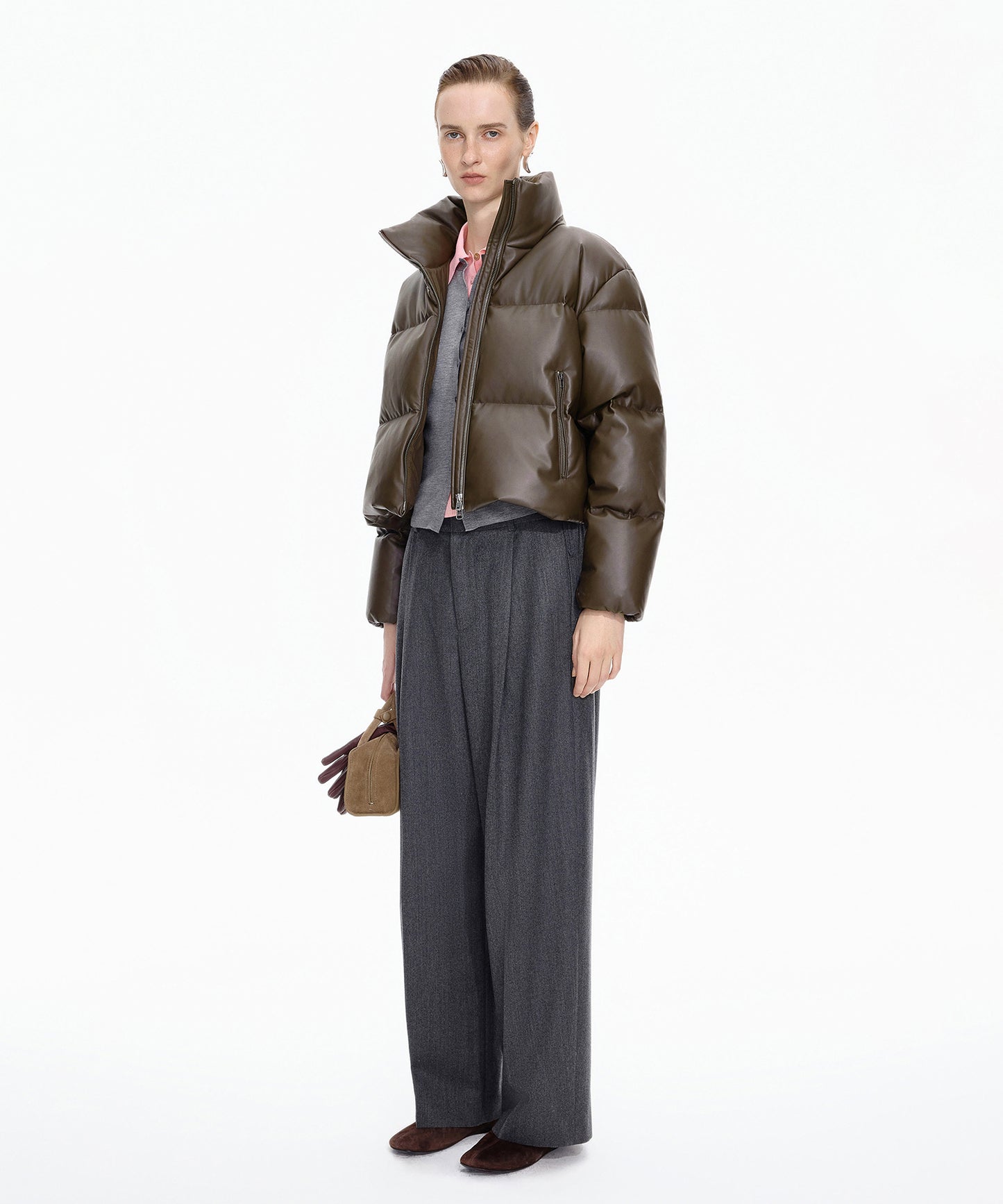 Faux Leather Short Down