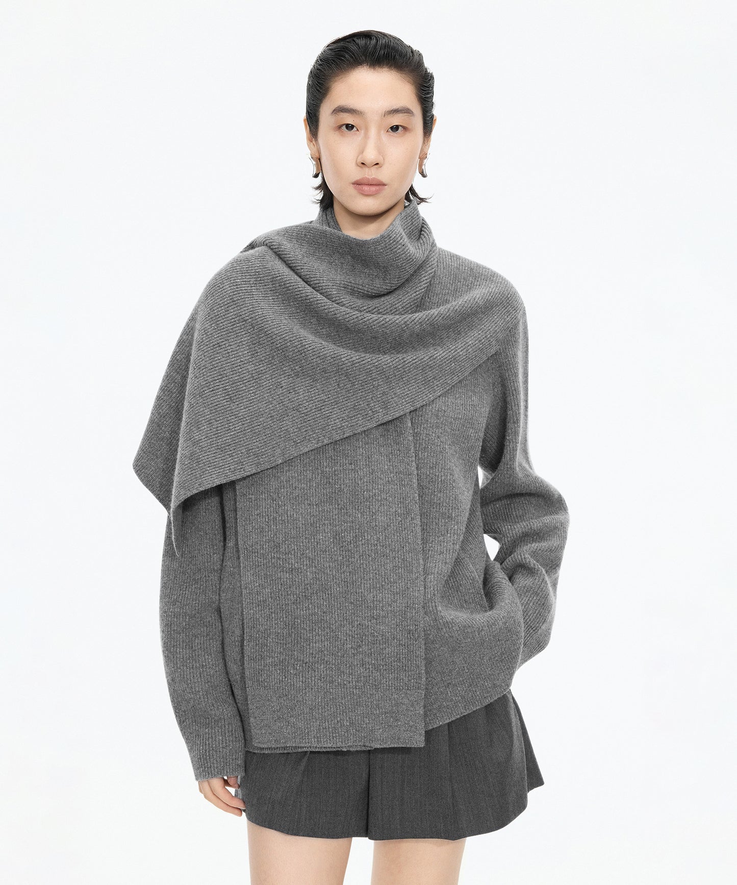 Scarf Design Knit Cardigan