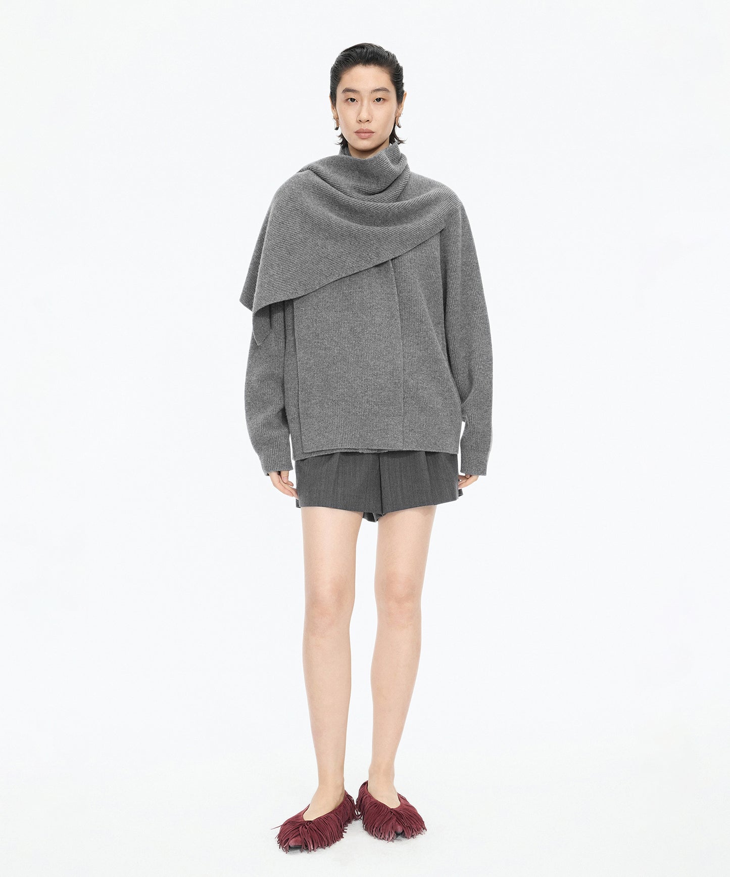 Scarf Design Knit Cardigan