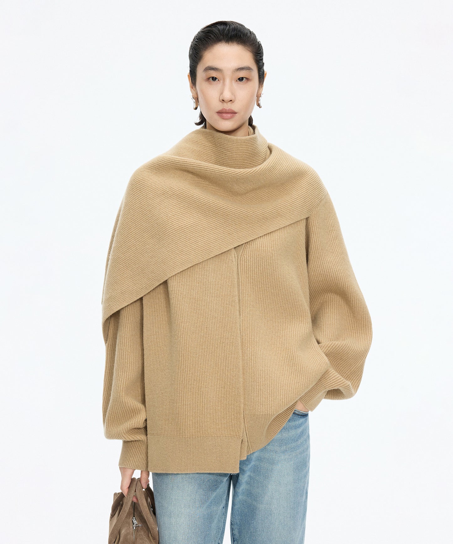 Scarf Design Knit Cardigan