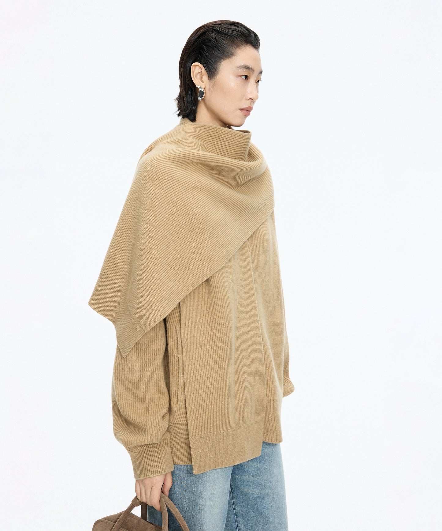 Scarf Design Knit Cardigan