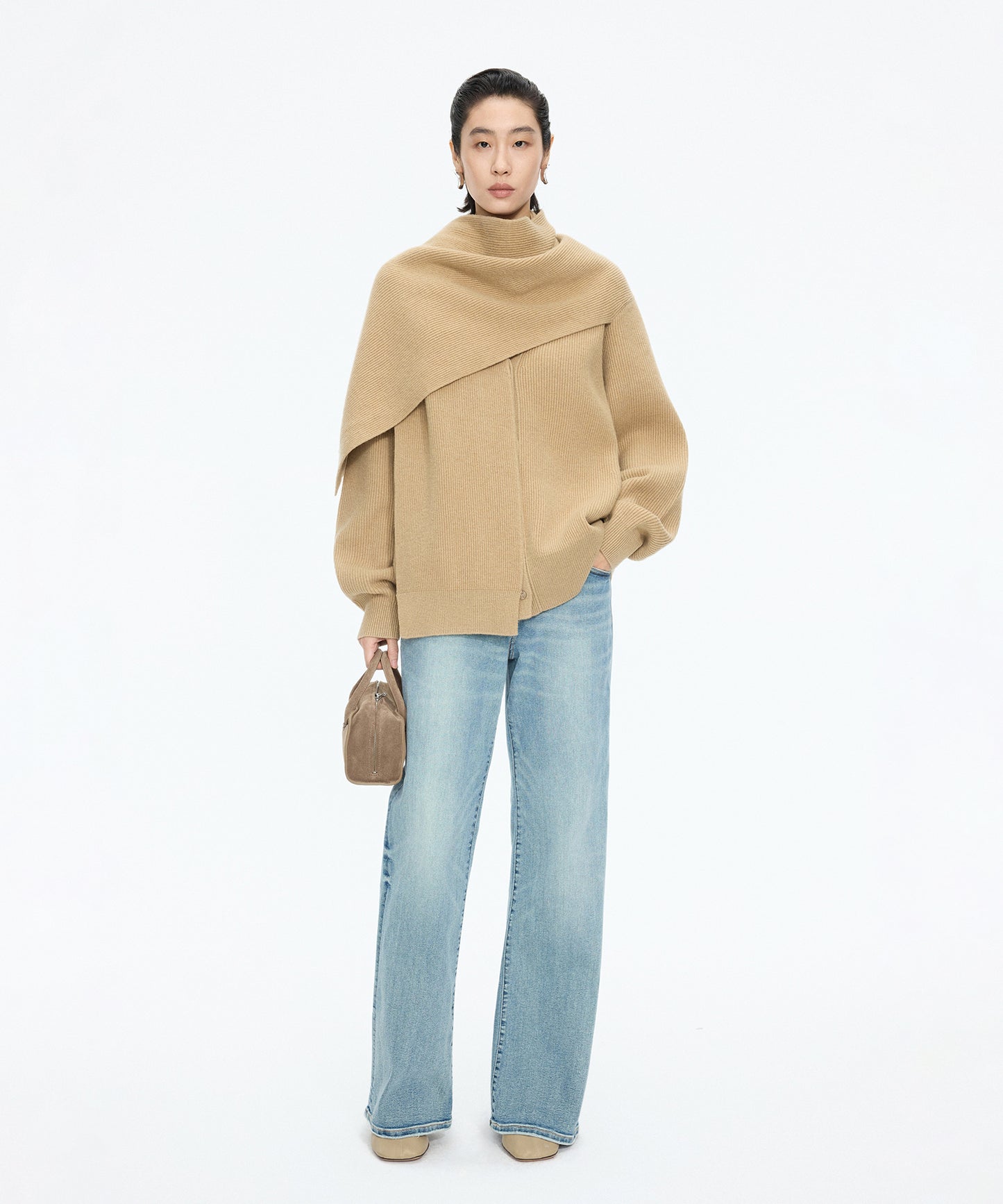 Scarf Design Knit Cardigan