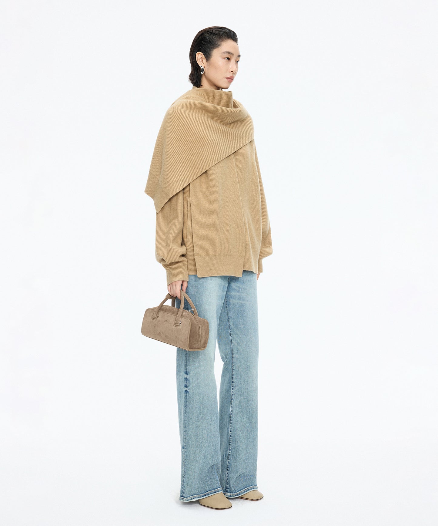 Scarf Design Knit Cardigan