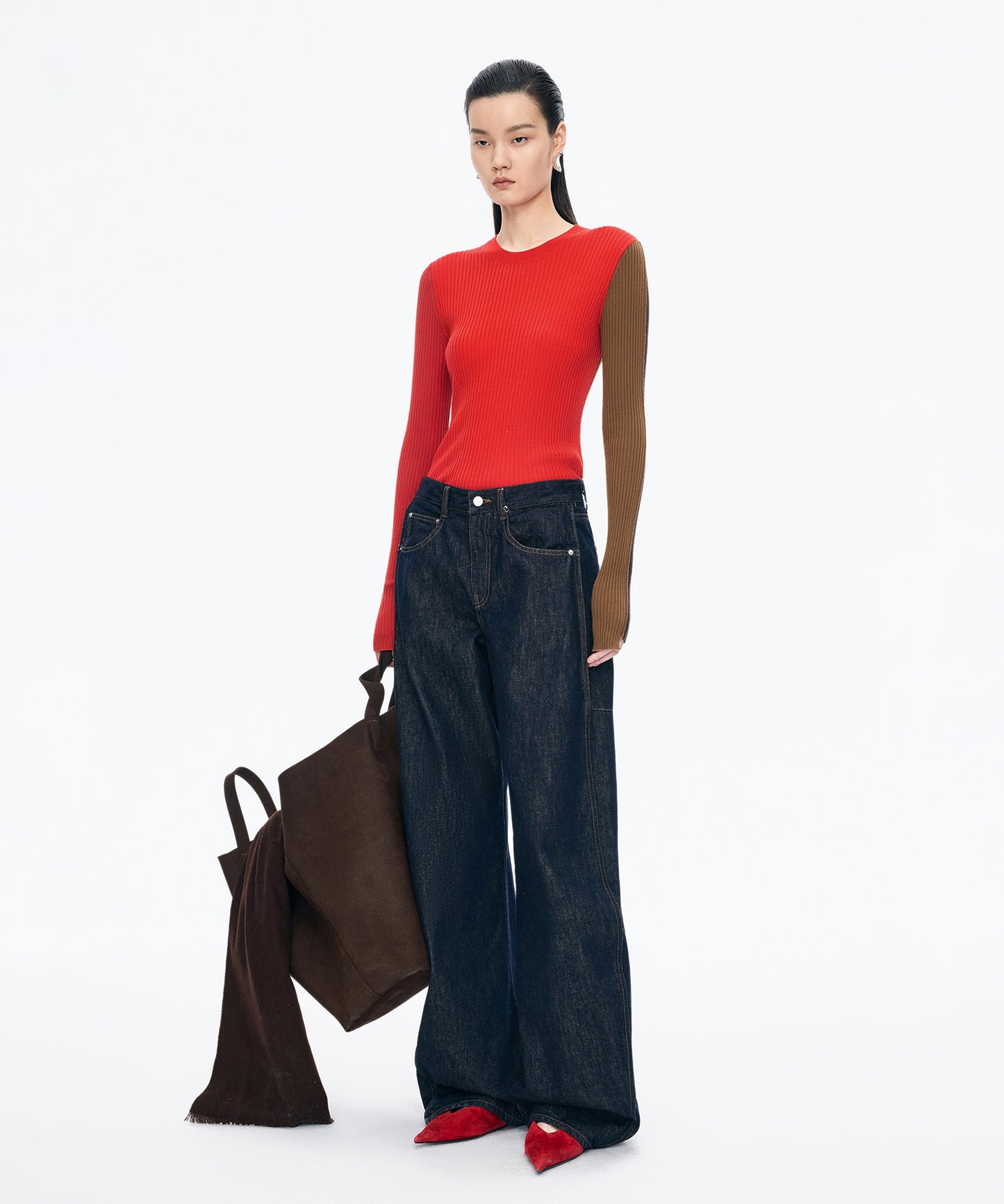 Color-block Knit Pullover