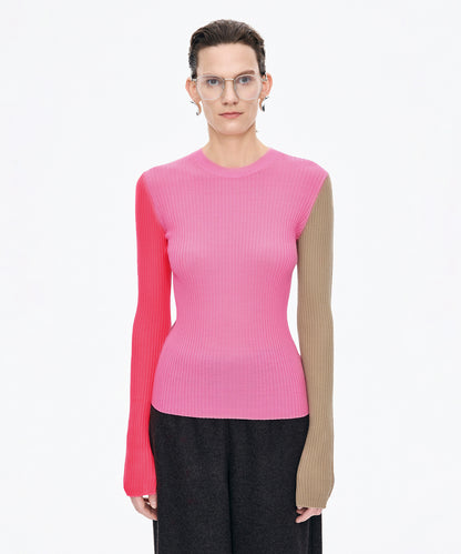 Color-block Knit Pullover