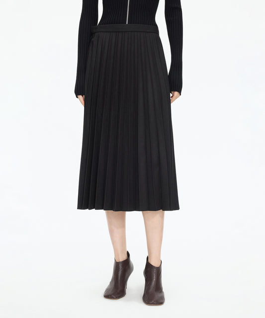 Pure Wool Pleated Skirt