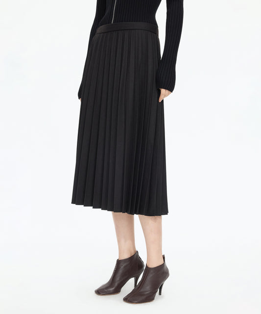 Pure Wool Pleated Skirt