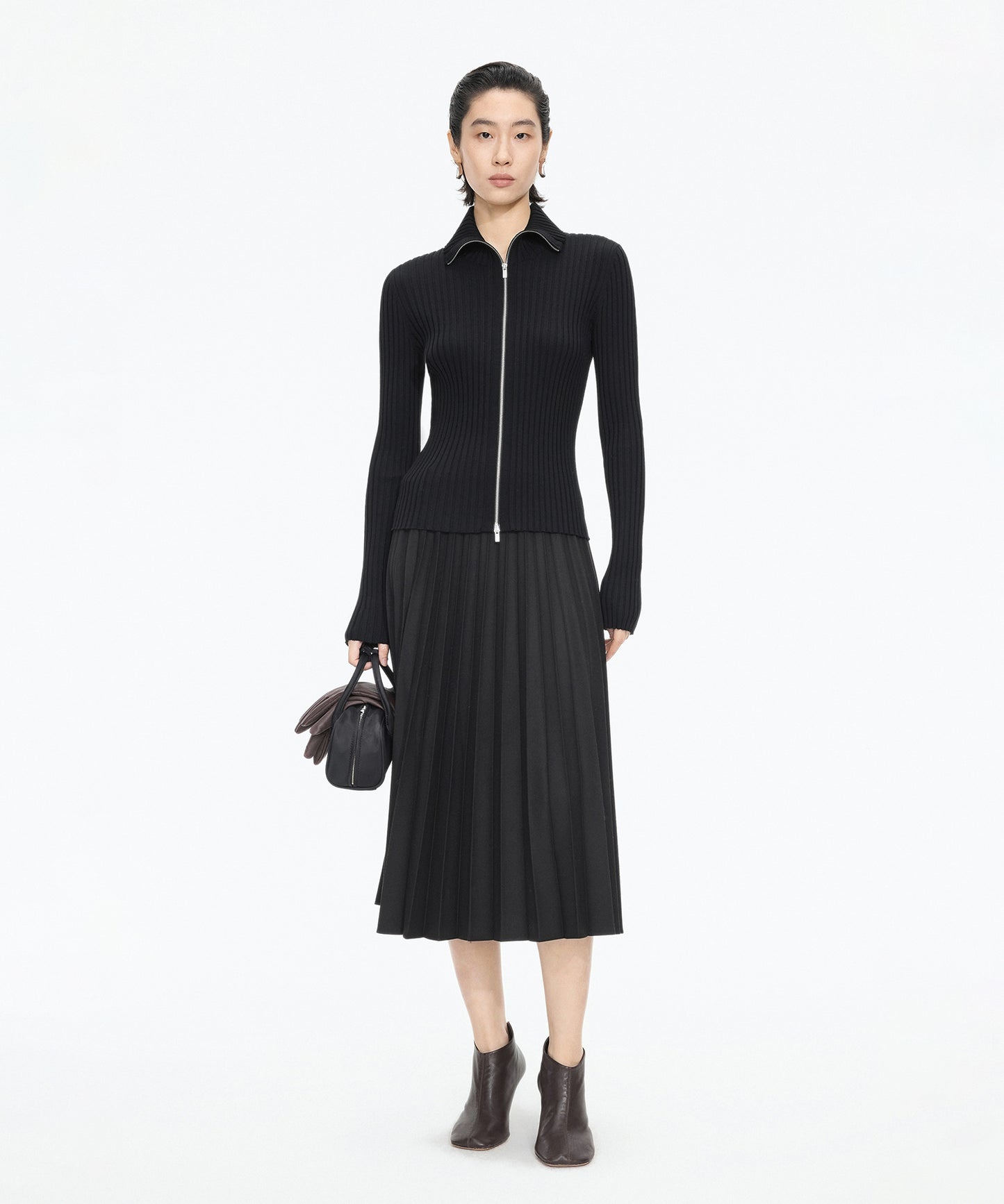 Pure Wool Pleated Skirt