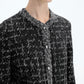 Modern Houndstooth Knit Jacket