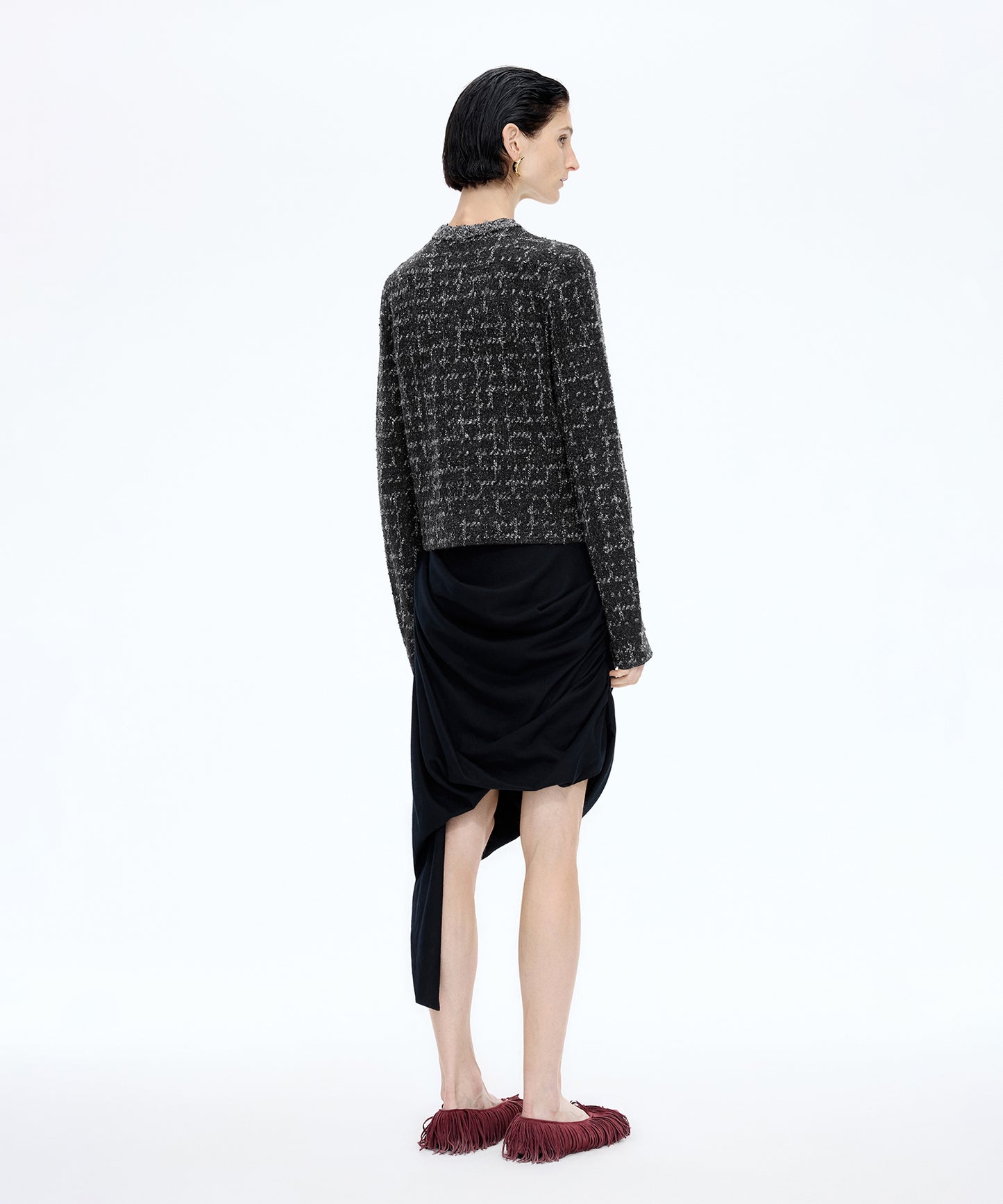Modern Houndstooth Knit Jacket