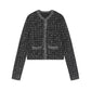 Modern Houndstooth Knit Jacket